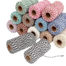 1 Roll 100m 1.5mm Two Colors Cotton Cord Soft Twisted Cotton Rope Cord Craft Macrame String DIY Handmade Decoration AA7644-2 2024 - buy cheap