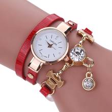 New Fashion PU leather bracelet wristwatch women Gold Quartz Gift Watches Ladies Dress Bracelet Watches Relogio Feminino 2024 - buy cheap