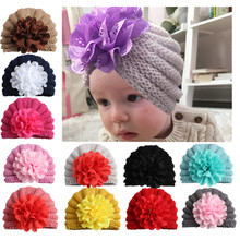 2018 New Soft Knitting Flower Hat For Newborn Baby Boys Girls Kids Warm White Crochet Beanie Hat Baby Newborn Accessories 2024 - buy cheap