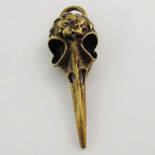 14Pcs Punk Charms Antique Bronze Skull Bird Head Hiphop Pointed Mouth Pendant Handmade Hanging Crafts Vintage Jewelry Finding 2024 - buy cheap