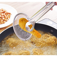 Multi-functional Filter Spoon With Clip Food Kitchen Oil-Frying BBQ Filter Stainless Steel Clamp Strainer Set Kitchen Tools 2024 - buy cheap