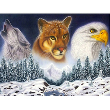 Cross Stitch Kit DIY Diamond Embroidery Eagle and wolf Leopard Full Square/round Diamond Painting Mosaic Home Decor 2024 - buy cheap