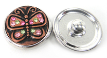 Free shipping fashion antique copper butterfly cz DIY snap button charm 2024 - buy cheap