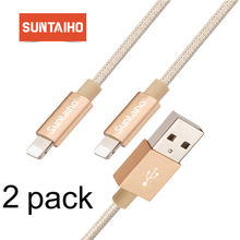 2 Pack Suntaiho USB Cable For iPhone Fast Data Charging Charger Cable For iPhone XS Max XR X 8 7 6 6S 5 5S iPad Cord phone cable 2024 - buy cheap