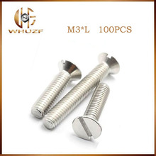 M3*L Slotted countersunk flat head screws stainless steel screw slotted M3*4/5/6/8/10/12/14/16/18/20 2024 - buy cheap