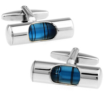 New Design Factory Price Retail Men's Cufflinks Copper Material Blue Colour Water column Design Enamel Cuff Links Free Shipping 2024 - buy cheap