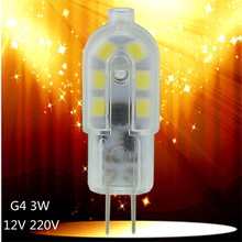 1X LED Lamp G4 3W AC/DC 12V 220V SMD2835 Lampada LED G4 Mini Bulb Transparent Lights Replace Halogen Warm/Cool white 2024 - buy cheap