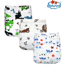 3pcs/Lot Cotton Nappy Soft Comfortable For Baby Cloth Diapers Waterproof Newest Prints Cotton Diapers Pocket Nappy Covers 3-15KG 2024 - buy cheap