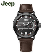 Jeep Original Watch Brand Mens Watches Luminous Quartz Brown Black Leather Strap Waterproof Luxury Brand Watches JPW65602 2024 - buy cheap