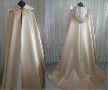 Wedding Cloaks Hood Satin Capes Jackets Autumn Winter Full Length Long Bridal Shawl Coat Bolero Train Wedding Accessories 2024 - buy cheap