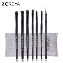 Набор кистей для макияжа глаз от бренда ZOREYA, 7 шт., супер мягкие черные кисти для макияжа, наборы теней для век, бровей, ресниц, косметический инструмент 2024 - купить недорого