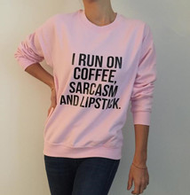 Sugarbaby i moletom de café, sarcasm e batom, moletom leve rosa, esporte engraçado, dicendo, crewpescoço para mulheres, meninas, rosa, jumper 2024 - compre barato