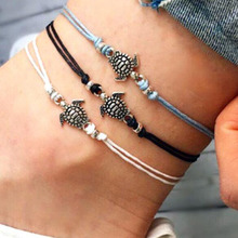 Anklet for Women Fashion Black White Wax String Lacing Foot Jewelry Beads Bracelet Fashion Beach Jewelry 2019 New 2024 - buy cheap