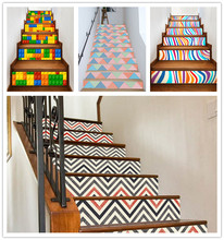 6pcs/Set 3D Stairway Stickers Ceramic Tiles Pattern for House Stairs Decoration Large Staircase Wall Sticker Stairway waterproof 2024 - buy cheap