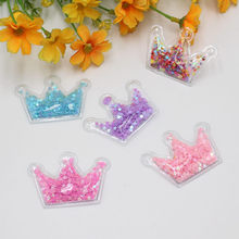 5Pcs 50mm Filling Shinng Sequins Appliques Crown Patches for Clothing Crafts Cake Topper Decor DIY Hair Clips Bow Ornament 2024 - buy cheap