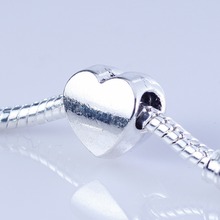 Wholesale 35pcs silver plated  love heart beads Big Hole Beads Fit  style Bracelet Skull European hole 4.5mm 2024 - buy cheap