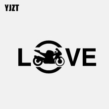 YJZT 14,4 см * 6,2 см любовь мотоцикл автомобиля Наклейка Виниловая наклейка топливо Гонки черный/серебристый C3-0770 2024 - купить недорого