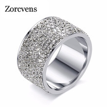 Zorctens joias de cristal transparente, joias da moda em aço inoxidável 316l, anéis de casamento e noivado para mulheres 2024 - compre barato