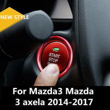 Botão partida do motor, capa de parada, acessórios de decoração do interruptor para mazda 3 axela 2014-2018 2024 - compre barato
