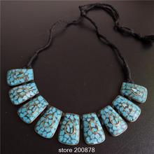 Тибетские Ювелирные изделия, этническое ожерелье с множеством камней, тибетские латунные ожерелья TNL356 2024 - купить недорого