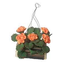 Miniature Hanging Basket Flower Orange Hydrangea 1:12 Dollhouse Clay Plant OP059 2024 - buy cheap