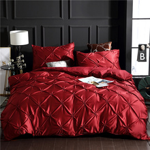 Conjunto de cama de cetim de tamanho duplo, vinho, vermelho, boa qualidade, verão, luxo, frio, conjunto de edredom, capa de edredom 2024 - compre barato