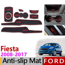 Anti-Slip Rubber Gate Slot Cup Mat for Ford Fiesta 2008 - 2017 MK6 ST Accessories 2009 2010 2011 2012 2013 2014 2015 2016 MK7 2024 - buy cheap