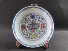 Elaborate Chinese Classical ancient Pyrography porcelain auspicious plate 2024 - buy cheap