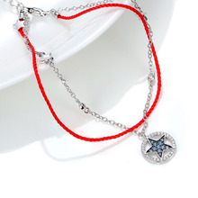 NEW Fashion Women Jewelry Bracelets Chain S925 Sterling Silver Star Pendant Shape Bracelets Red Line Thread String Rope Female 2024 - buy cheap