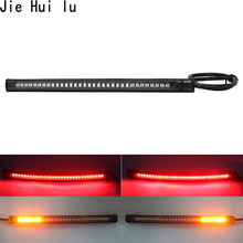 Motorcycle Tail Light Bar Turn Strip Tail Brake Stop Fork Turn Signal License Plate Light Integrated 3528 SMD 48 LED Red Amber 2024 - buy cheap