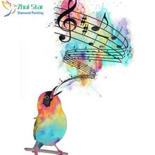 Zhuistar 5d Diy Diamond Painting Cross Stitch Colorful bird singing Diamond Mosaic Full diamond embroidery rhinestones Set gift 2024 - buy cheap