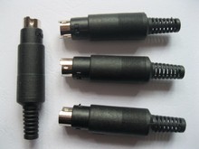 5 Pcs Mini 6 Pin DIN Male Plug With Plastic Handle Soldering Cables DIY Black 2024 - buy cheap