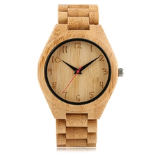 Super Simple Wooden Quartz Watches Men Women Gift Genuine Leather Band Modern Nature Bamboo Analog Wrist Watch relogio masculino 2024 - buy cheap