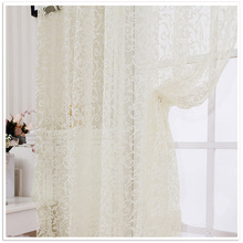 1Pcs Curtains For Living Room Windows Tulle Curtain Lace Cortinas Home Decor Drapes Lace Curtain Flower Jacquard Organza Curtain 2024 - buy cheap
