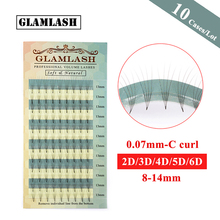 GLAMLASH Wholesale 10 Cases/Lot Russian Volume 2d 3d 4d 5d 6d eyelash extension premade fan individual mink lashes cilios 2024 - buy cheap