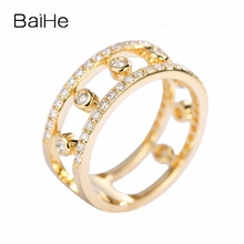 BAIHE sólido 14K Amarillo/rosa/oro blanco H/SI 0.50ct diamantes naturales regalo de compromiso de boda lindo/romántico pavé anillo de diamante 2024 - compra barato