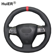 HuiER Costura À Mão Cobertura de Volante de Carro Envoltório Braid no volante Para Toyota Corolla 2011 2012 2013 RAV4 2011 2012 2024 - compre barato