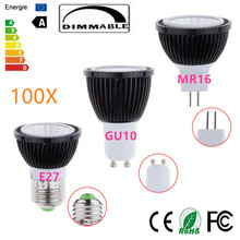 100pcs High Power GU10 E27 Mr16 Bulbs Light Dimmable Led Warm /Cold 85-265V 9w 12w15w GU10 COB LED lamp light GU10 led Spotlight 2024 - buy cheap