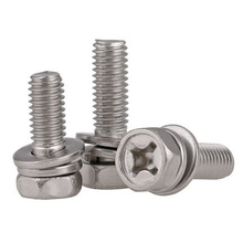 2pcs M8 304 stainless steel Phillips Hexagon screws Three combination screw Pocket hex Combinations bolt 12mm-50mm Length 2024 - buy cheap