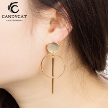 Trendy Tassel Drop Earrings For Women Simple Sliver Gold Earrings Fashion Long Hollow Round Hanging Earrings Jewelry Wholesale 2024 - buy cheap