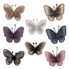 Aplique bordado de borboletas, apliques para costurar roupas, grampos de cabelo decorados, acessórios de costura 10 peças 2024 - compre barato