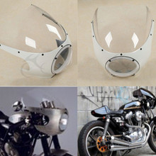 Motocicleta 5 3/4 "cafe racer farol carenagem windscreen para harley sportster xl 883 1200 dyna branco 2024 - compre barato