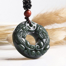 Collar con colgante de Jade HeTian de XinJiang, amuleto de la suerte de las tropas de Jade, con cadena, regalo para hombres y mujeres 2024 - compra barato