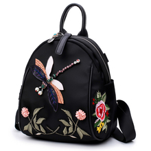Mochila de viaje Bordado hecho a mano para mujer, bolso escolar de nailon de diseño de alta calidad, mochilas elegantes para adolescentes 2024 - compra barato