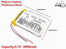 Хорошее качество 3,7 V, 3000mAH 104060 полимер литий-ионный/литий-ионный аккумулятор для планшетных ПК банк, GPS, mp3, mp4 2024 - купить недорого