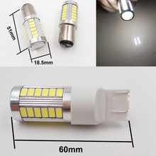 6 uds 12V uso del coche llevó la lámpara de la cola de la luz de señal de freno para automóvil luz BA15S P21W 1156/1157 /T20 7440 7443 W21 WY21W 5630 5730 33SMD 2024 - compra barato