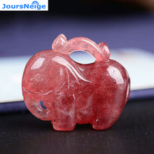 Direct Sales Fine Red Strawberry Natural Crystal Pendants Hand Carved Elephant Pendant Necklace Lucky for Women Men Jewelry 2024 - buy cheap