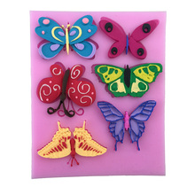 Cinco tipos de silicona forma de mariposa pastel herramienta DIY resina epoxi hornear pasteles decoración silicona forma de mariposa molde 2024 - compra barato