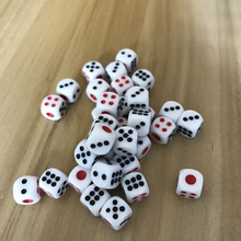 New 10Pcs/Lot 10mm Dice Acrylic White Dice Hexahedron Fillet Red and Black Points Clubs KTV Dedicated Entertainment Dice Set 2024 - buy cheap