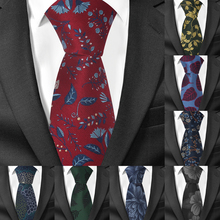 Corbatas de Jacquard de moda para hombre, corbata de negocios Floral, corbata de cuello de pico de boda, corbata tejida de poliéster para hombre 2024 - compra barato